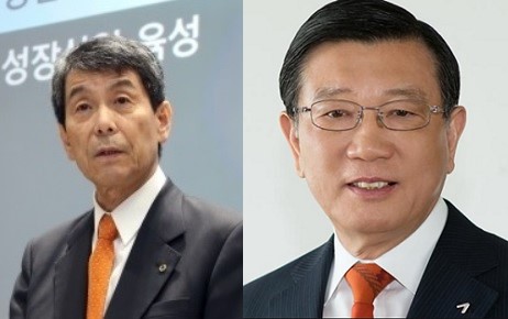 이동걸 KDB산업은행 회장(왼쪽)과 박삼구 금호아시아나그룹 회장