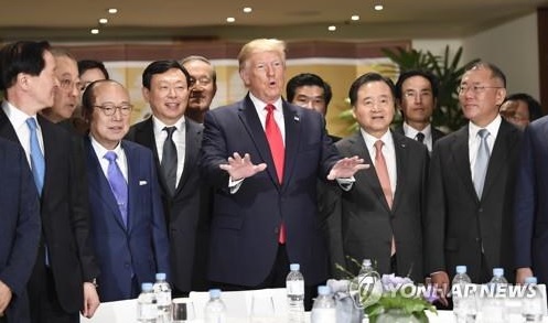 트럼프 대통령과 한국 재계 총수들
